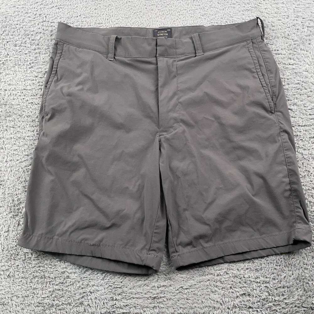 J Crew Shorts Mens 32 Gray Stretch Golf Casual Zip Pockets Performance